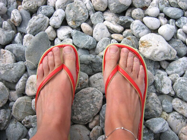 walk in shoes on the beach to avoid fungus